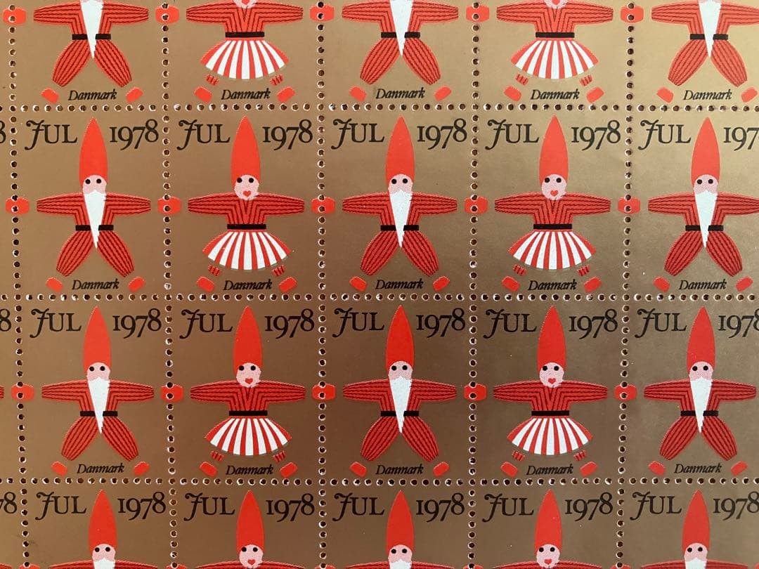 Denmark Tomte Nisse Santa Christmas Seal 50 sheets 1978