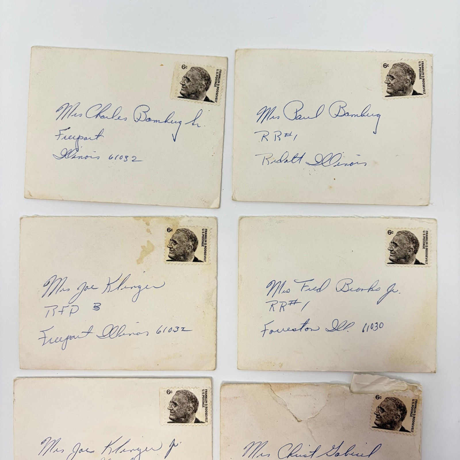 Qty. 7 – Vtg. United States Postage Stamp Envelope Postcard Roosevelt Eisenhower