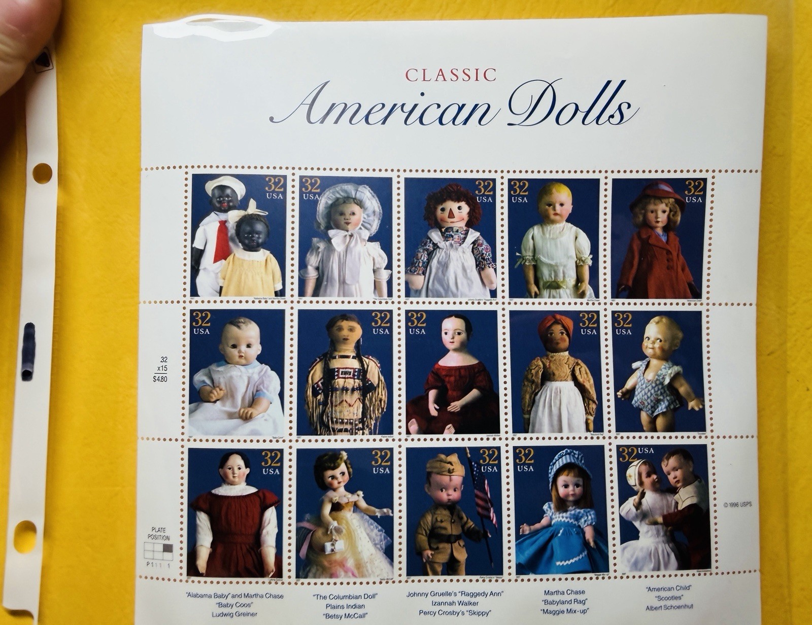 USPS Classic American Dolls 32¢ Stamp Sheets Lot Of 3 Mint MNH Scott 3151