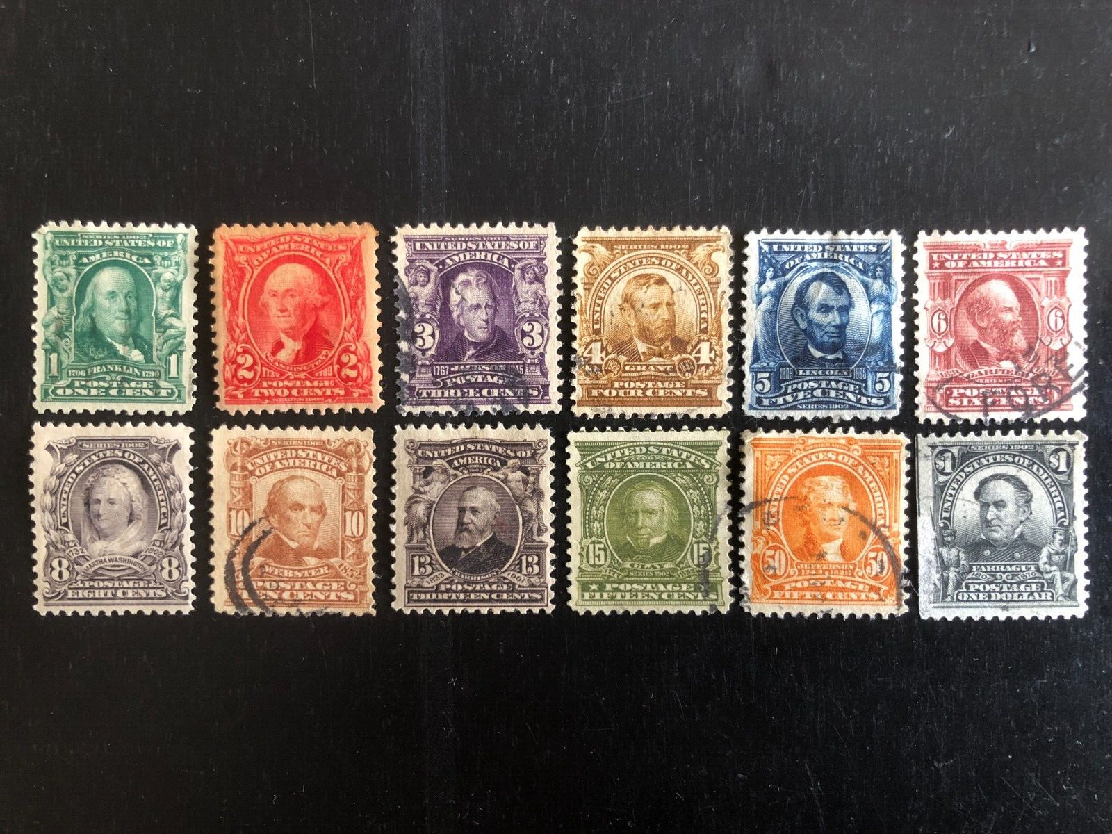 Scott #300- 311 Used 1902- 03 Regular Issue Very Fine/Extra Fine