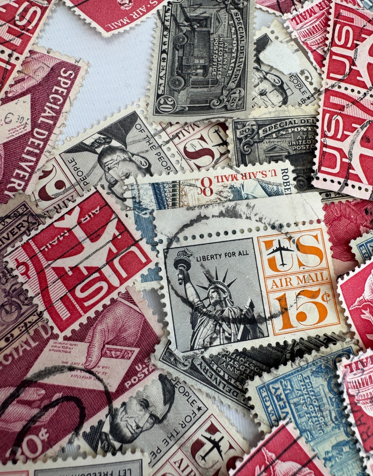 Vintage US Airmail and Special Delivery Stamp Mixture Lot 1940s-1960s Used