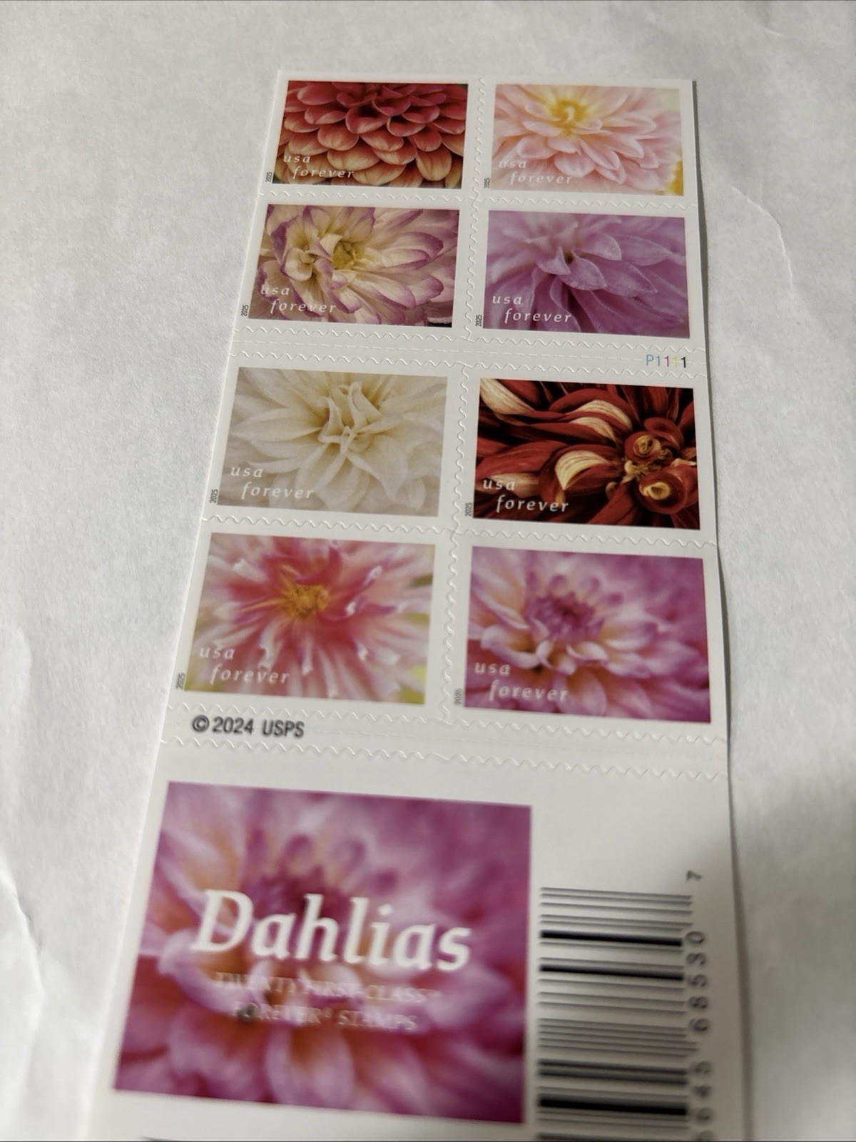 USPS FOREVER POSTAGE STAMPS-Dahlias-20 STAMPS-SAVE $$$-RETAIL .78 UPAY .58