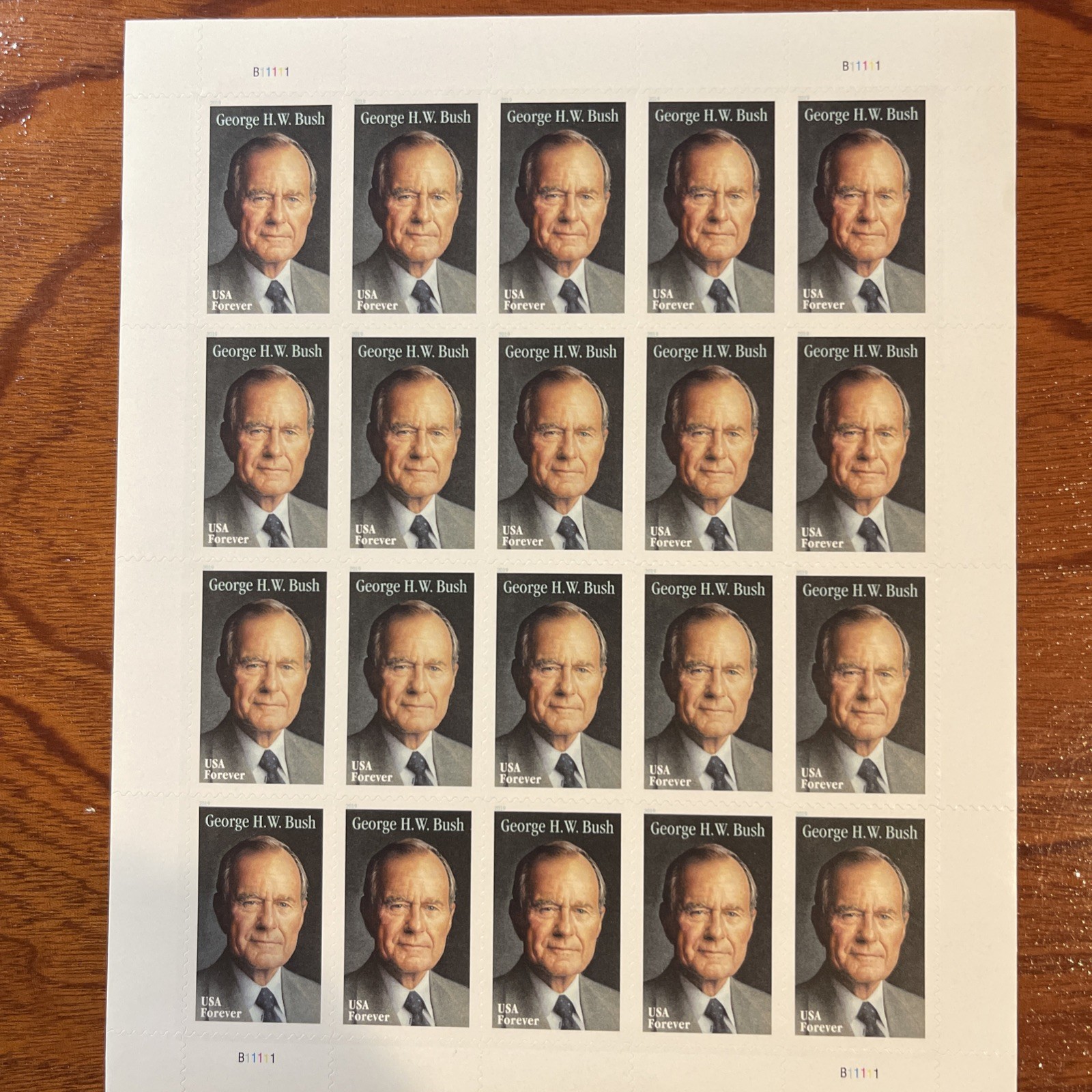 US SCOTT 5393 SHEET OF 20 GEORGE H. W. BUSH STAMPS FOREVER MNH