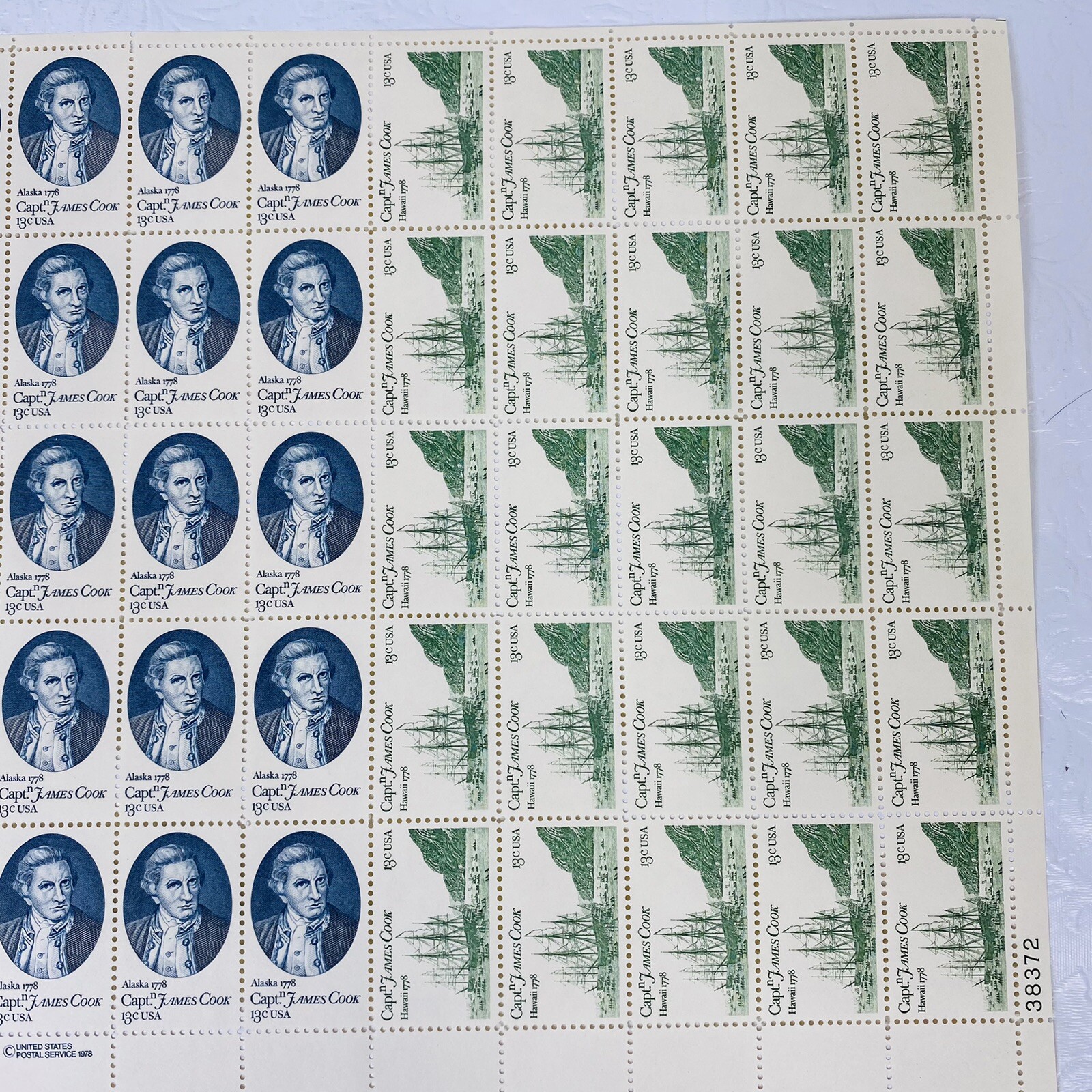 Capt. James Cook 13 Cents 1978 USPS Postage Stamps 1 Full Sheet Plus More Unused