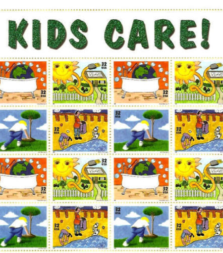 STAMPS FULL SHEET 32 cent # 2951-2954 KIDS CARE. 1994