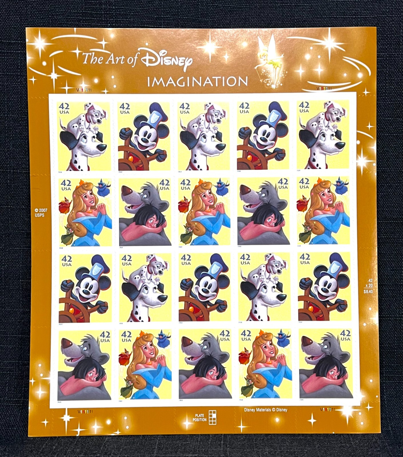 The Art of Disney USPS Stamps Full Set of 5 Dif MINT Sheets Retail Value $120+