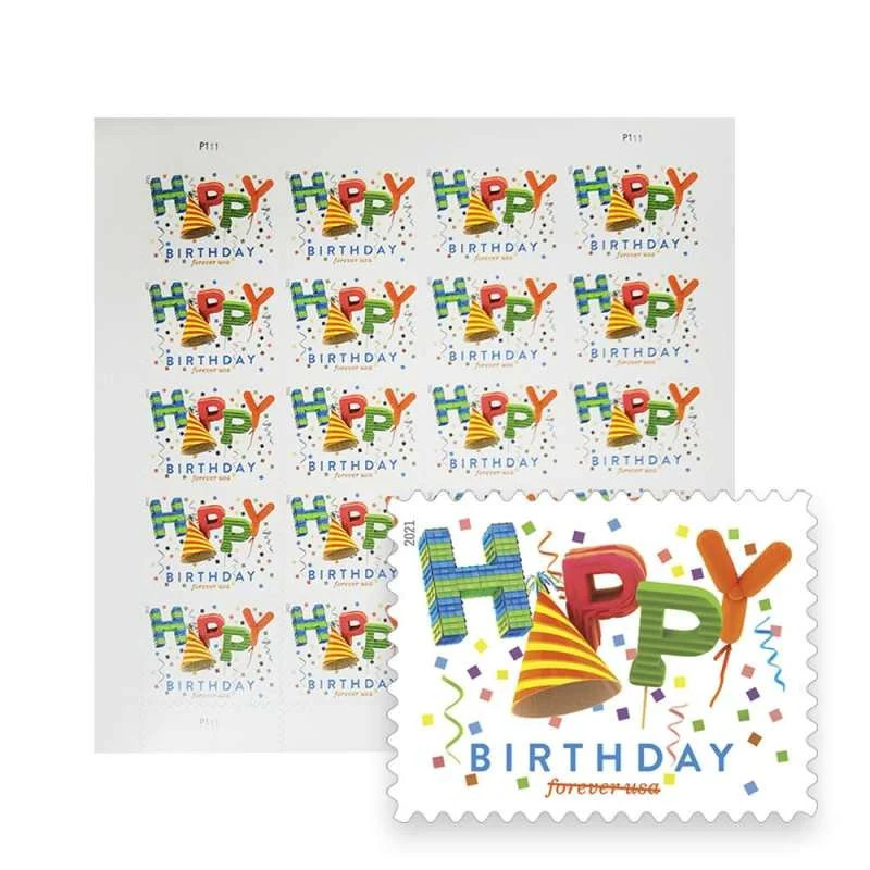 USPS Happy Birthday Forever Stamps 2021 – Sheet of 20 Postage Stamps