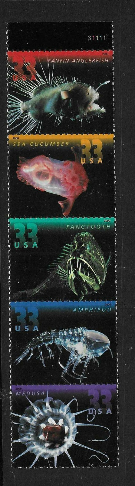 USA SC # 3443a Deep sea Creatures . MNH