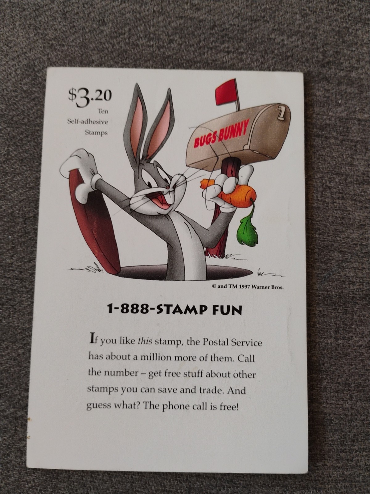 Bugs Bunny Pane of 9 32¢ Stamps (1997)