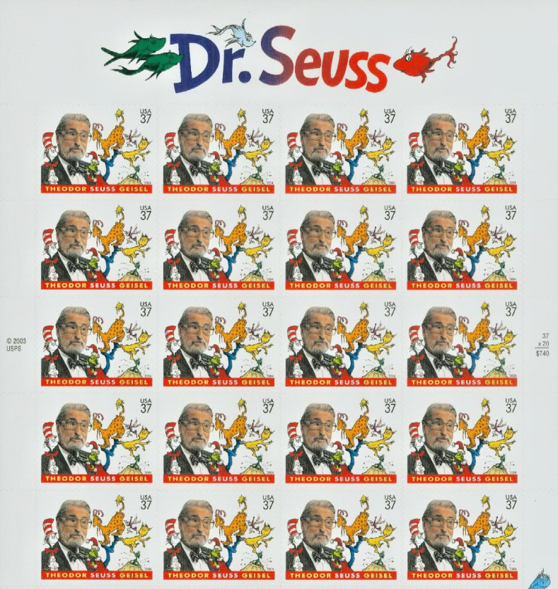 Lot of 3: 20 Stamp Sheets Scott #3835 2004 37c Dr. Seuss MNH VF US Postage