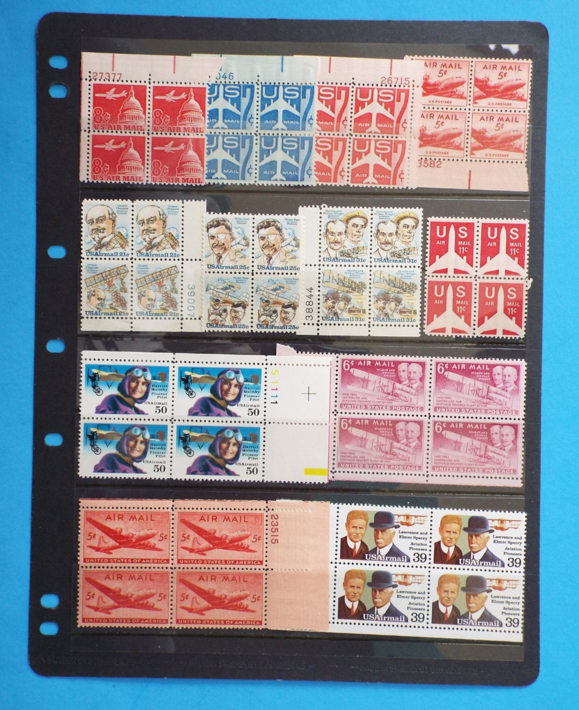 US Postage Stamps Face Value $45+ Unused Lot #131 Sheets Blocks Airplanes Planes