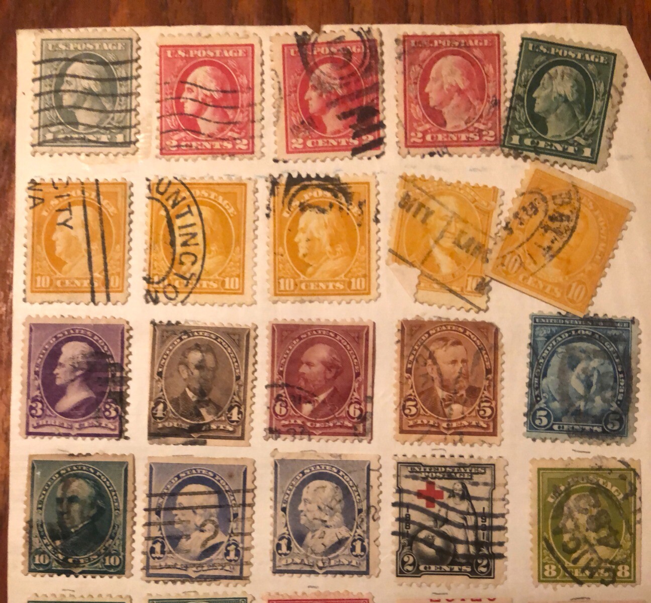 SHEET OF 1 & 2 CENT PRESIDENT STAMPS WASHINGTON
