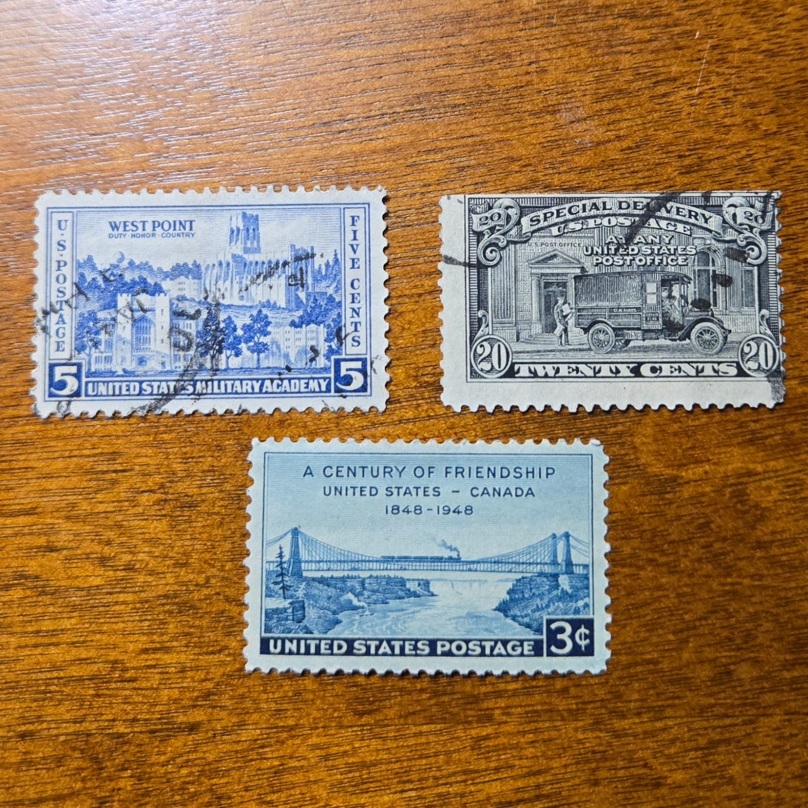 [Lot 3] Vintage United States Stamps – 3, 5 & 20 Cent Commemorative Stamps