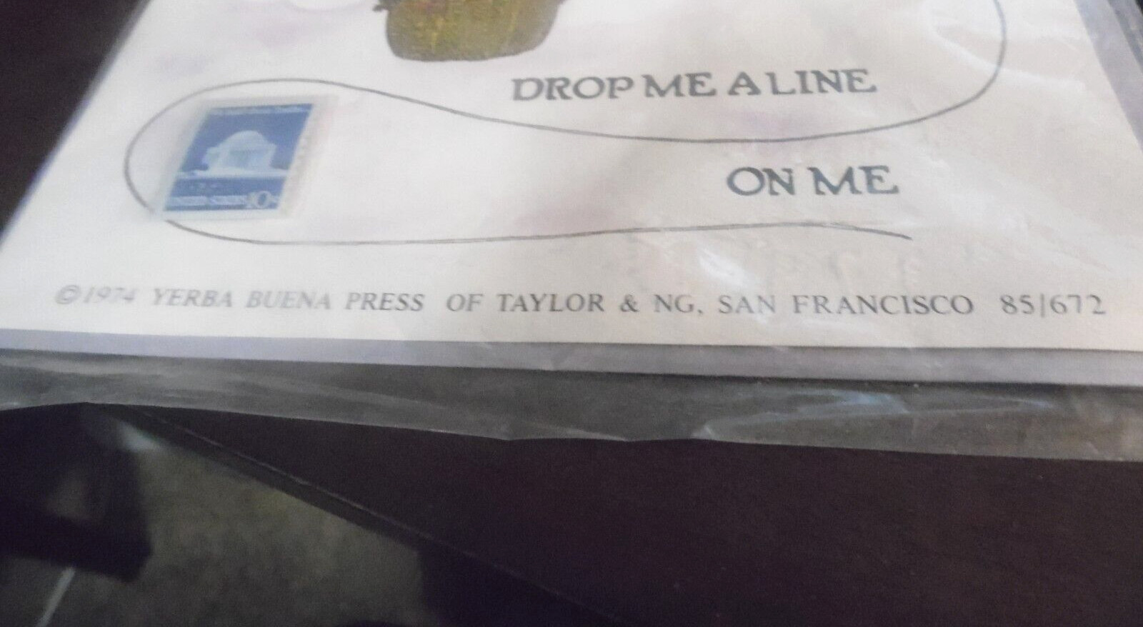 Drop Me a Line On Me Card/Envelope WJefferson Memorial US Postage Stamp 10c Mint