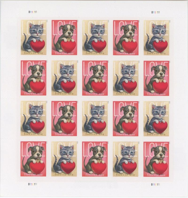 US SCOTT 5745-46 SHEET OF 20 KITTEN AND PUPPY STAMPS FOREVER MNH