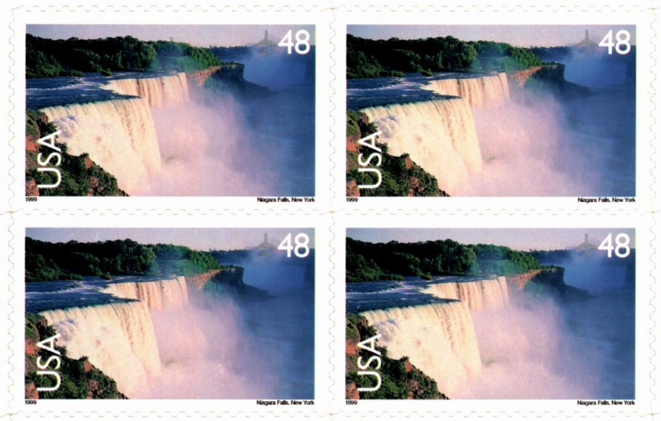 USA 1999 NIAGRA FALLS NATIONAL PARK NY 48 Cent AIRMAIL 20 STAMPS SHEET MNH