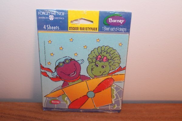 Vintage New Barney the dinosaur Large Stickers American Greetings Sealed BJ BOP
