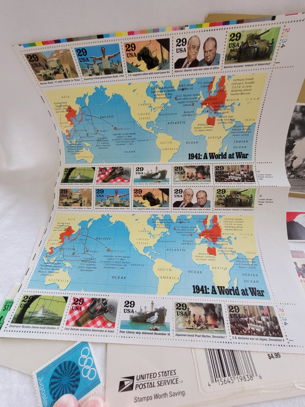 Lot Of USPS Postage Stamps 90s WWII Love $9.95 Eagle Minerals Liberty Mexico
