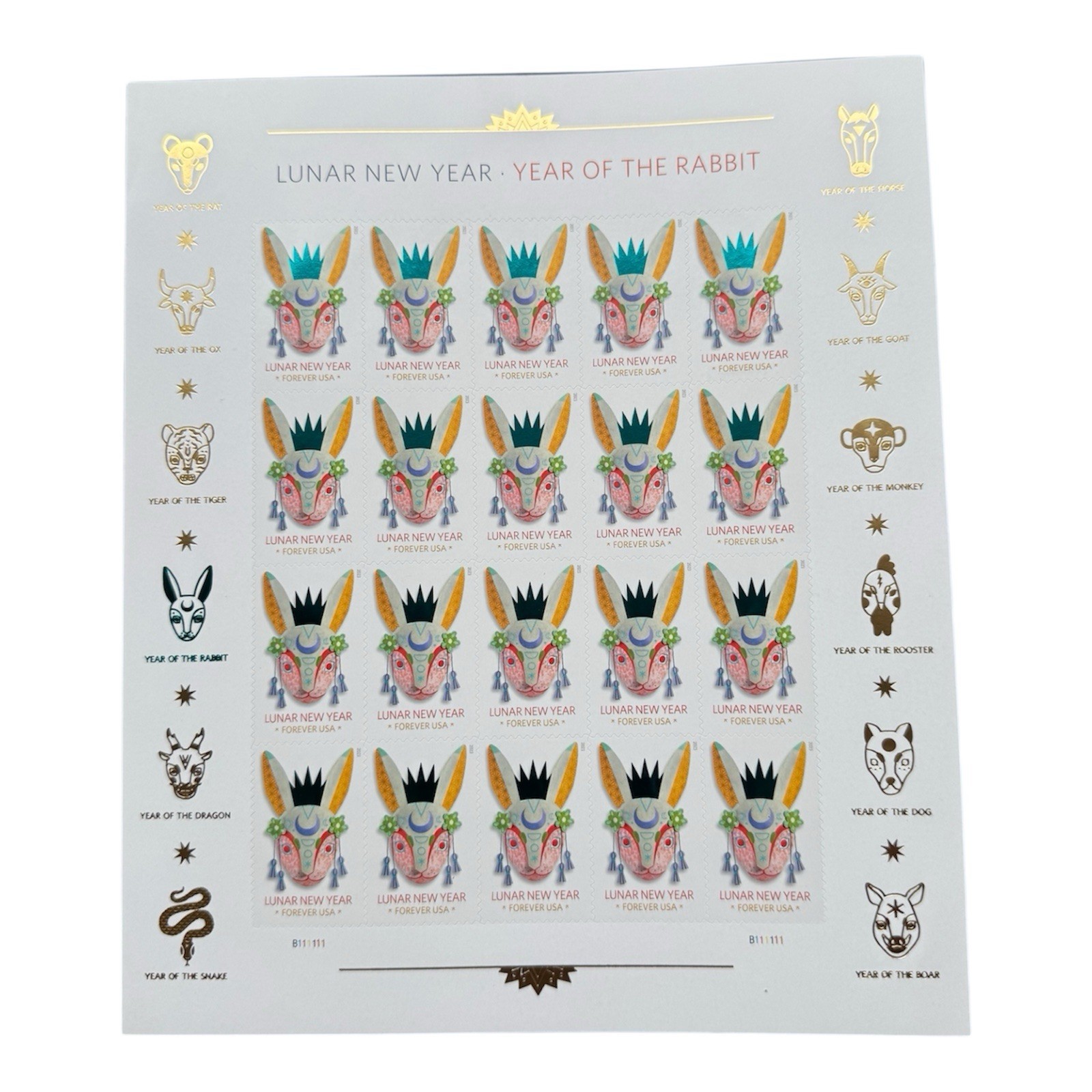 US SCOTT 5744 SHEET OF 20 LUNAR NEW YEAR OF THE RABBIT STAMPS FOREVER