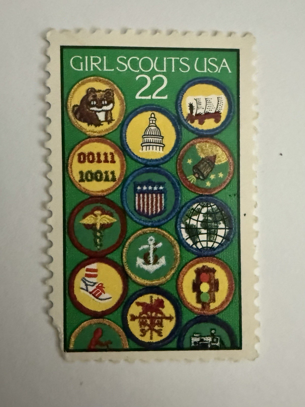 Girl Scouts USA 22 Cent US Postage Stamp Single Used Green Multicolor