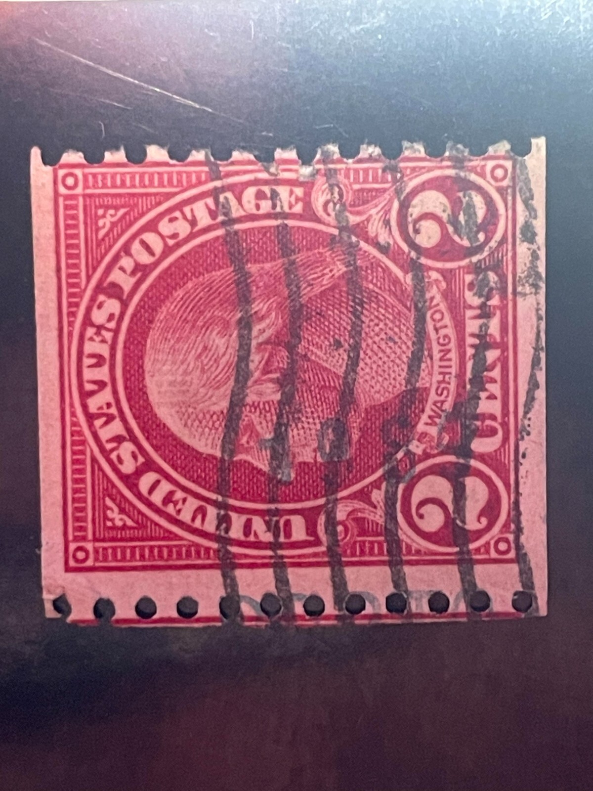 George Washington 2Cents. Very good condition. With number Postage stamp.