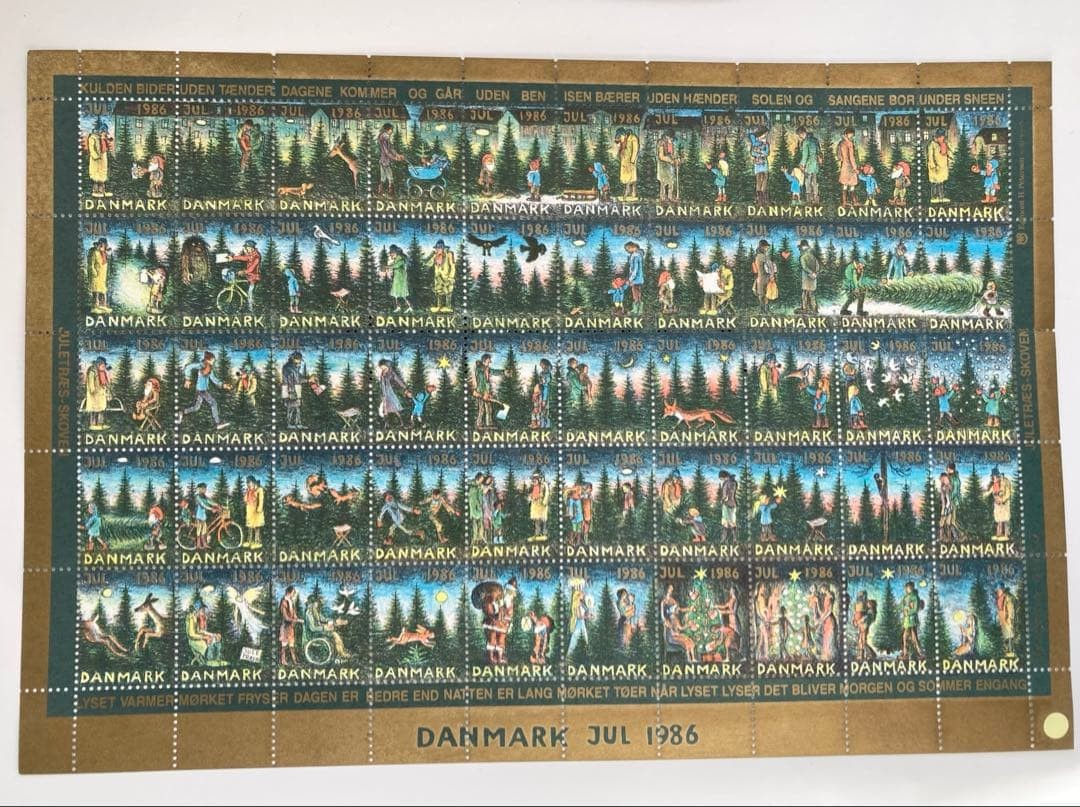 Denmark 1986 cute Christmas seal stamp antique