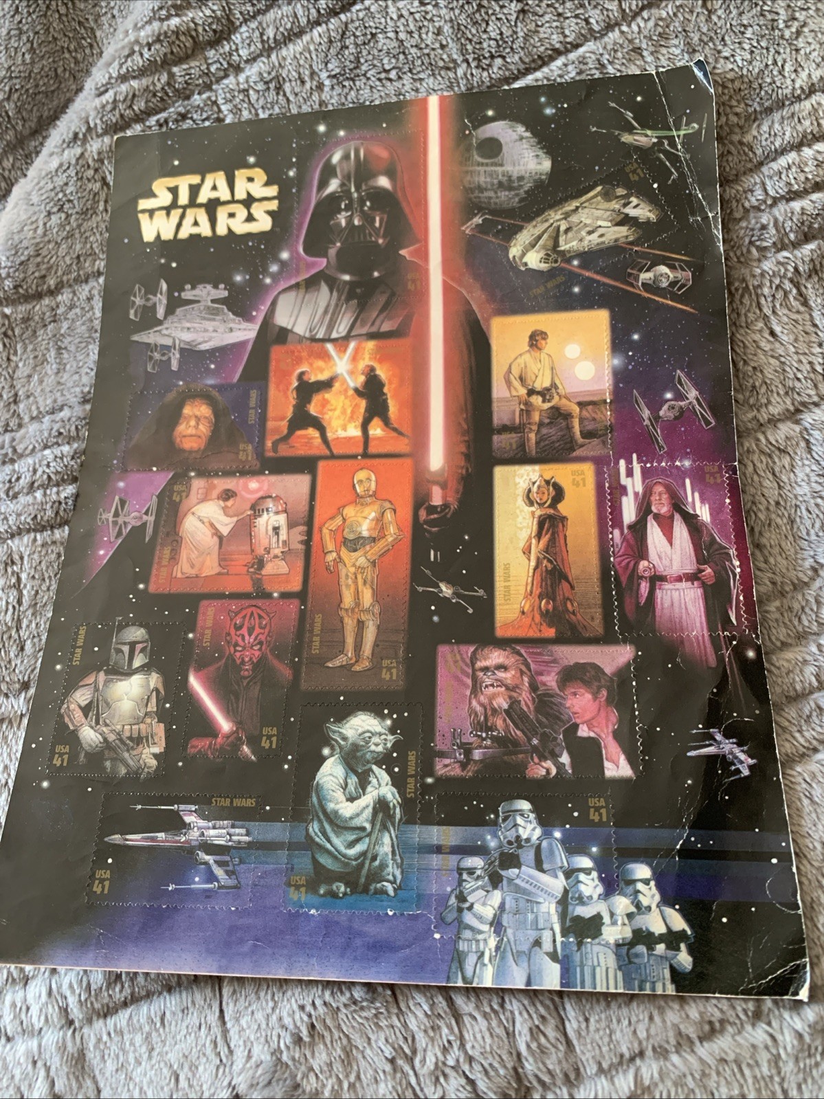 STAR WARS , Anniversary Set ,US # 4143 & One of YODA # 4205 (NEW) (one Sheet )