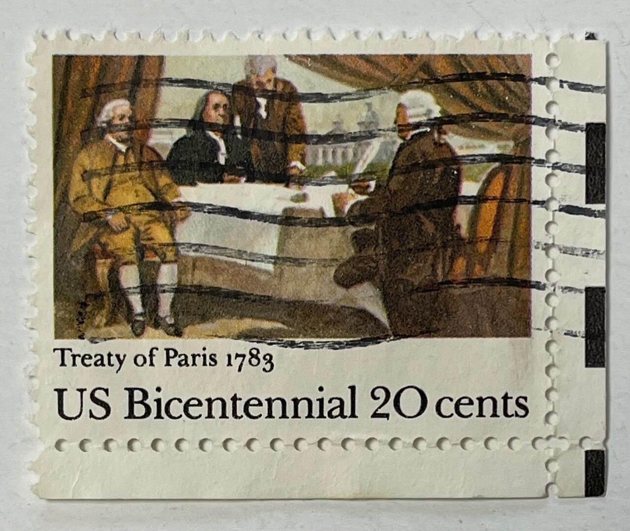 United States USA Bicentennial Postage Stamp 20 Cents Treaty of Paris 1783