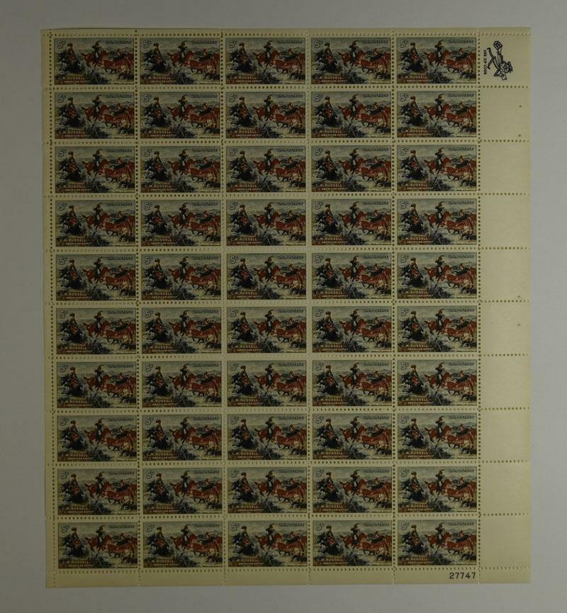 US SCOTT 1243 PANE OF 50 AMERICAN ARTIST CM RUSSELL 5 CENT FACE MNH