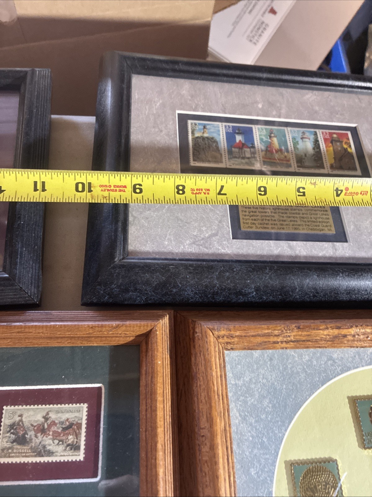 12 Framed Collectible Stamp Frames-Selling All Together-Good Subject Matter-nice