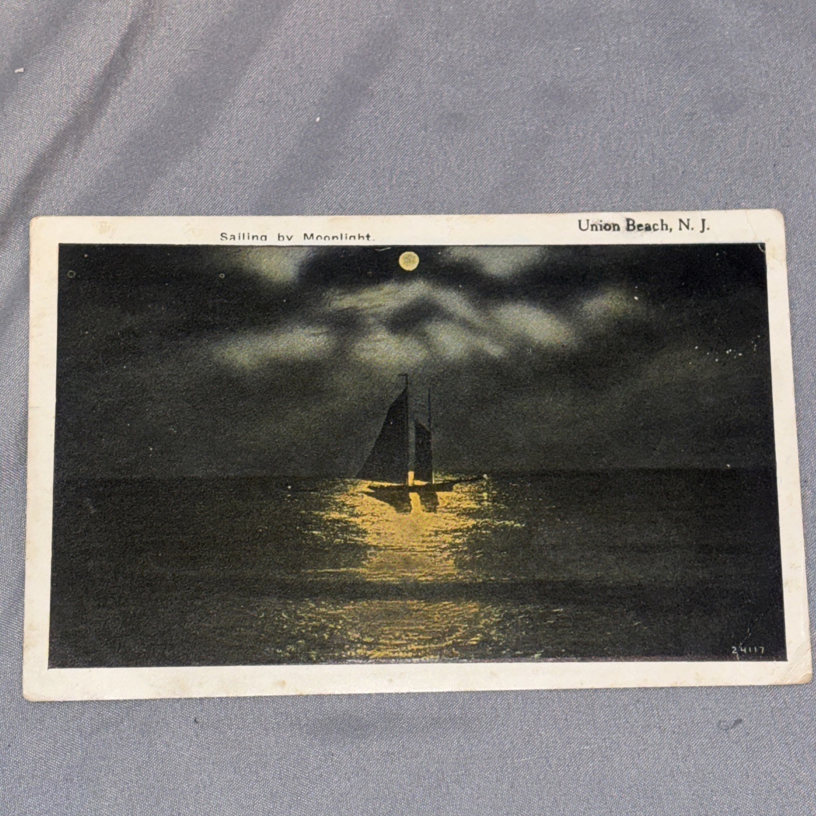 VERY RARE Washington 2 Cent Red Stamp on Postcard Orange, NJ UNION BEACH used