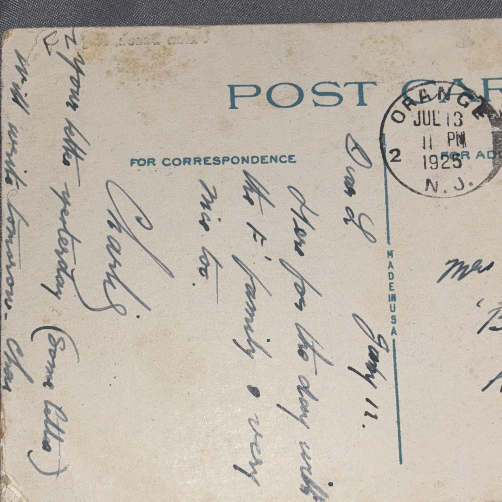 VERY RARE Washington 2 Cent Red Stamp on Postcard Orange, NJ UNION BEACH used