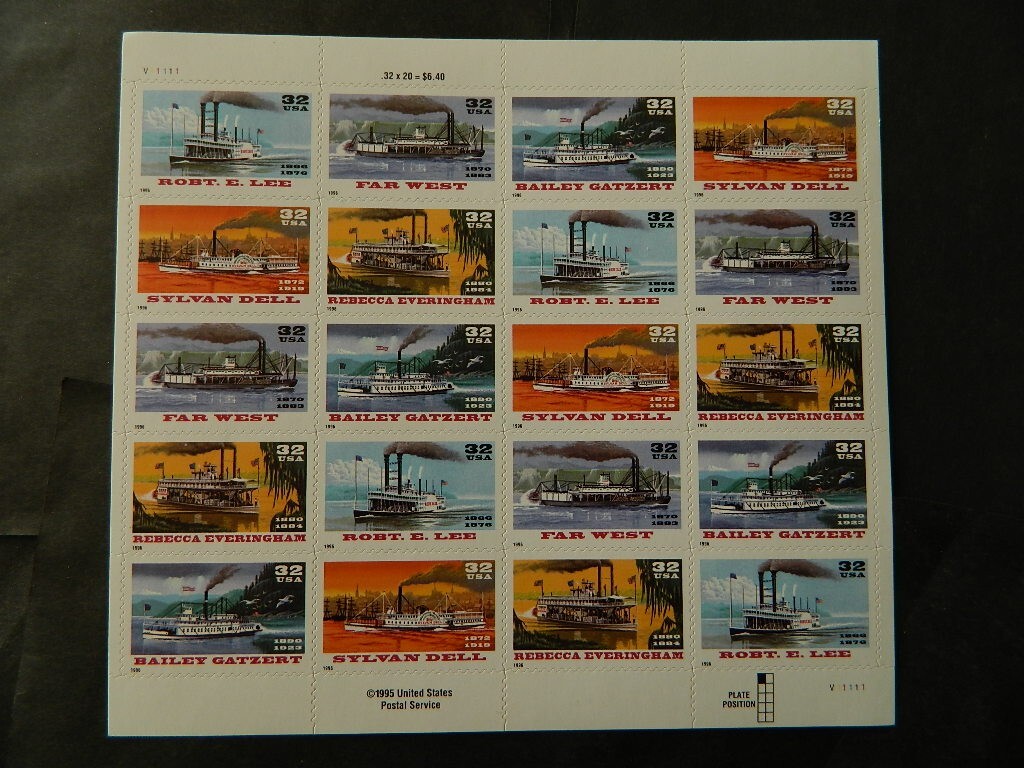 US SC# 3091-3095 RIVERBOATS STEAMBOATS MNH FREE SHIPPING