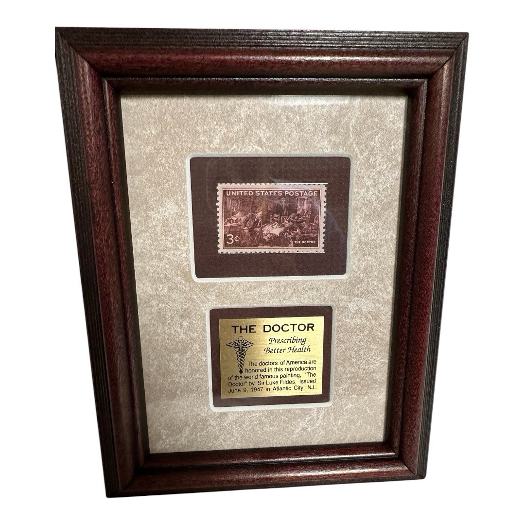 Vintage “The Doctor” Stamp Framed & Matted