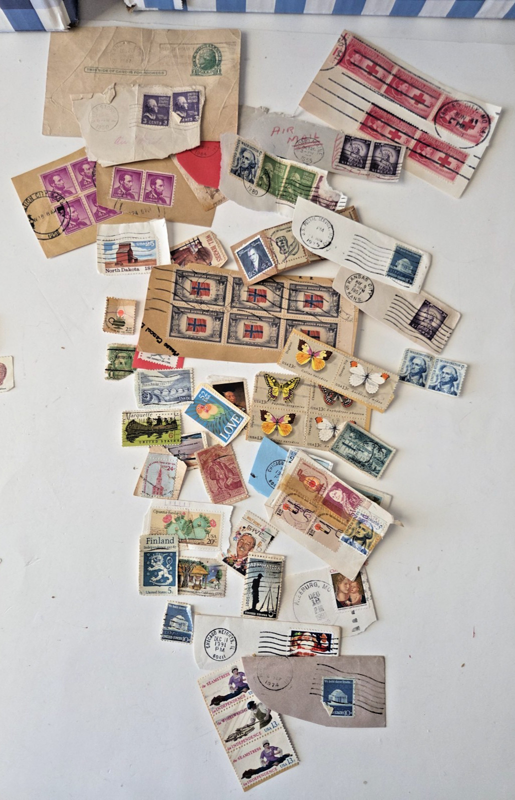 Vtg US Stamps & Foreign Loose Stamps Lot & Unused Sheets MNH 1960s Cagney Monroe