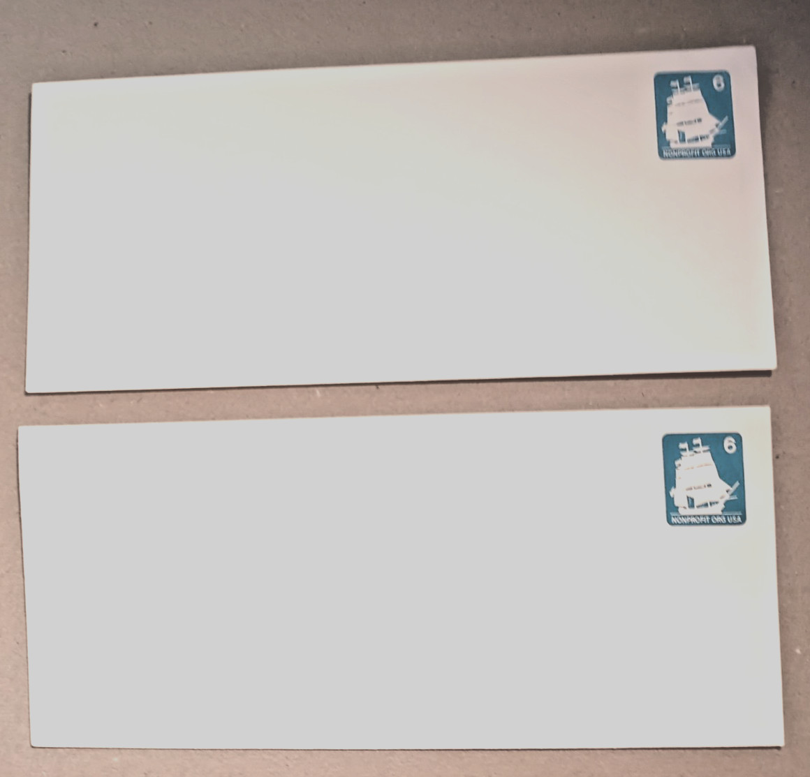 TWO 1985 Scott# U609 6c Non Profit Org Postage Envelopes # 10