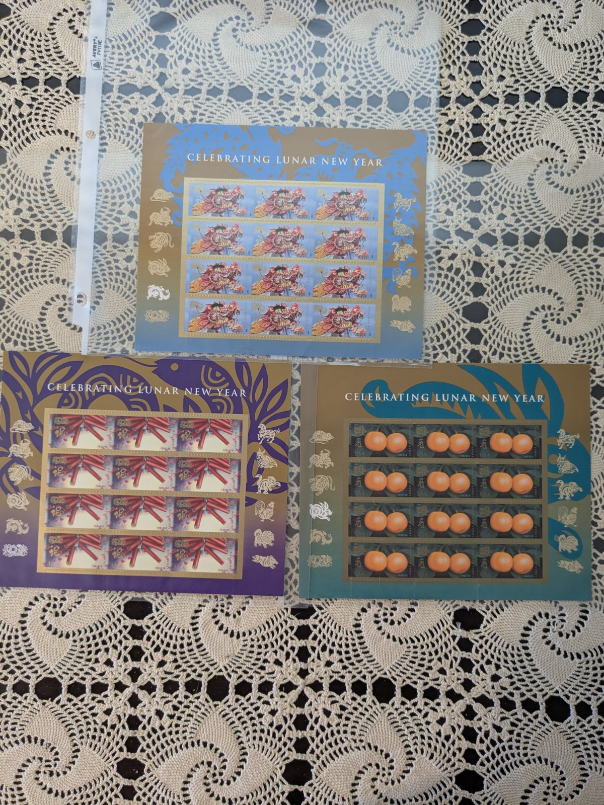Forever Stamps 3 Sheets Lunar New Year Stamps 3 Designs 12 Per Sheet