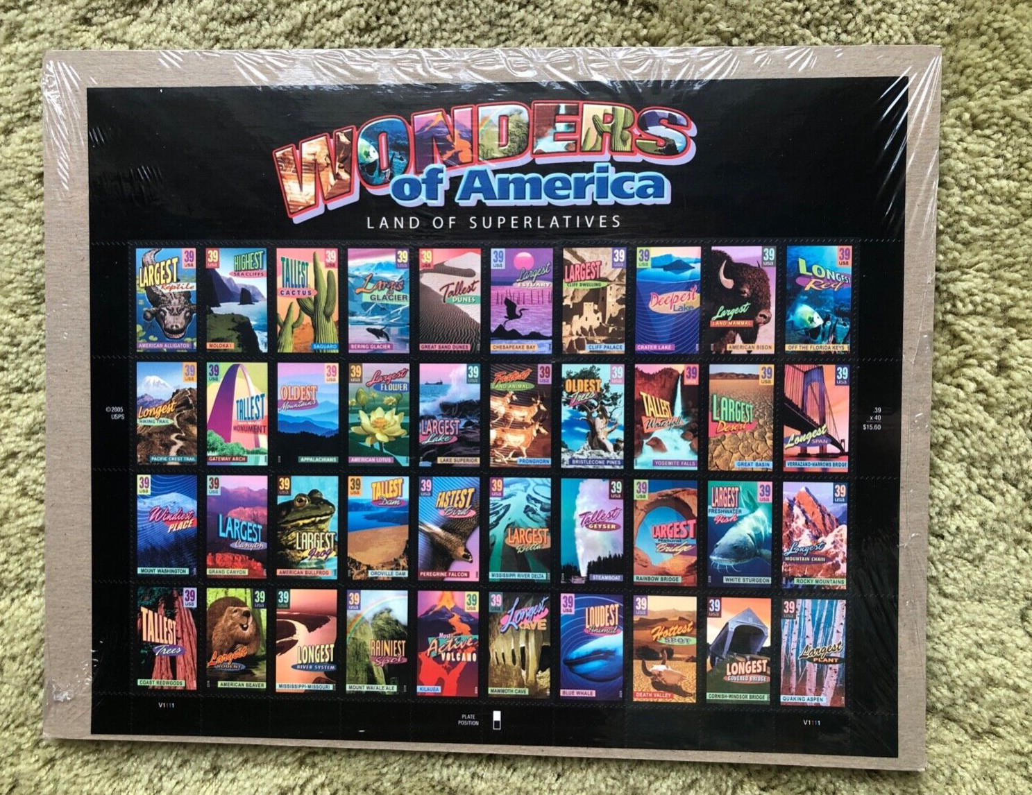 USPS 40 SHEET WONDERS OF AMERICA STAMPS 39 CENT Mint – New in original packaging