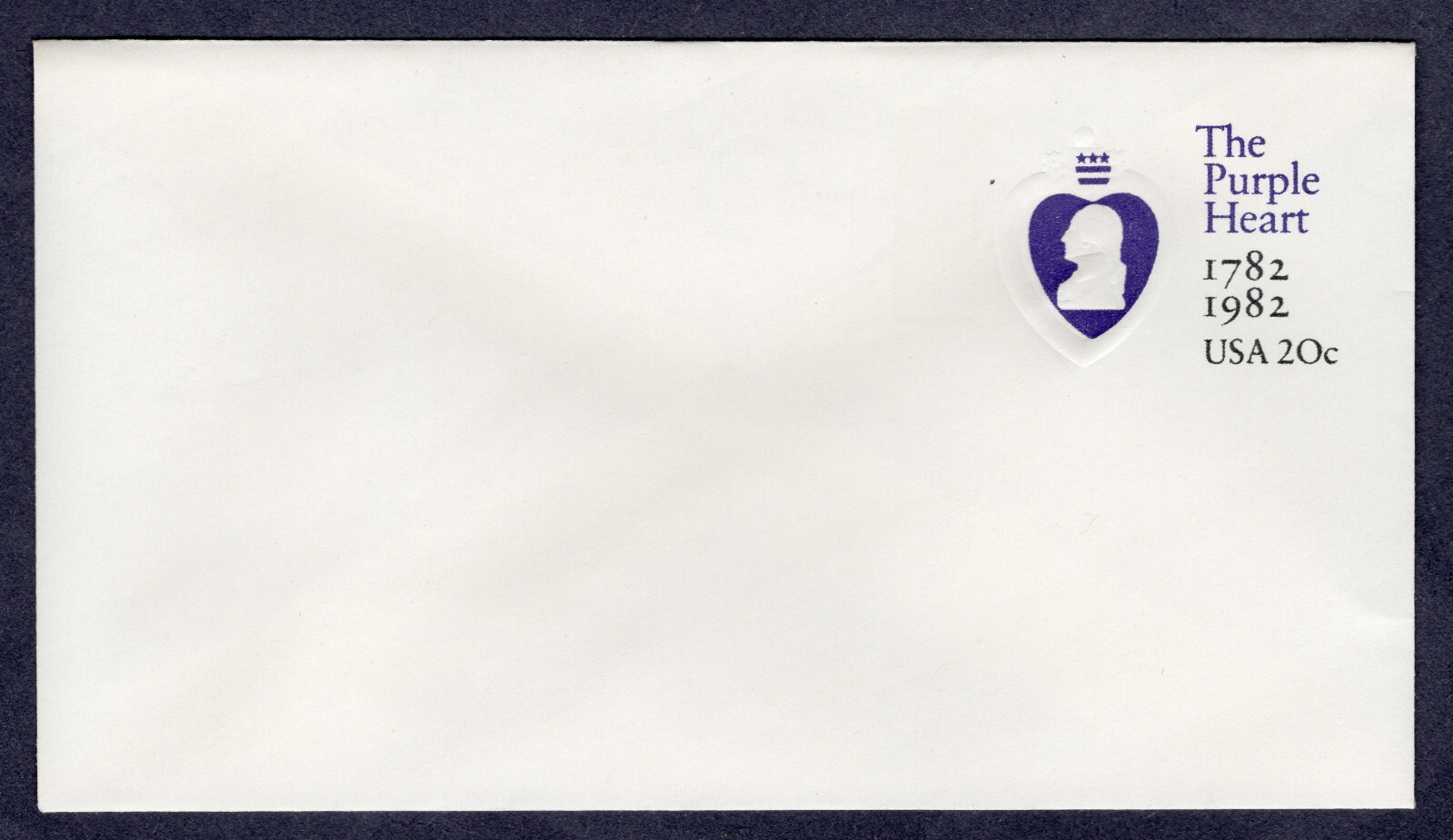 1982 Stamp #U603 The Purple Heart Postal Stationary Envelope Mint