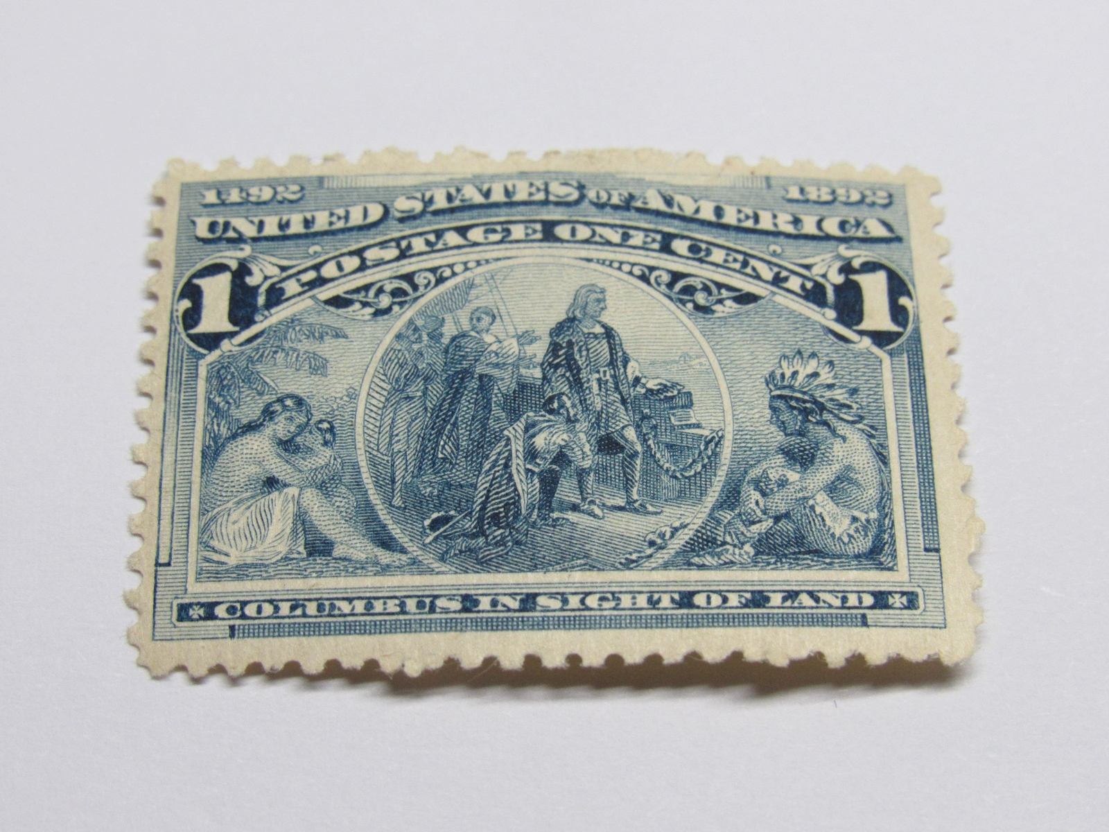 PSE Certified Stamp 1893 U.S. POSTAGE 1¢ GRADE:G-VG40, Mint OGnh Stamp STP-14-IB