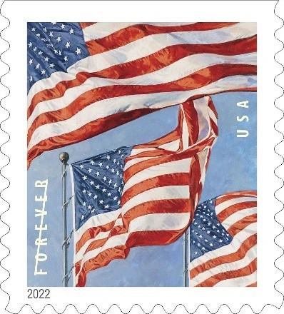 USPS U.S. Flag 2022 Forever Stamps – Booklet of 20 Postage Stamps